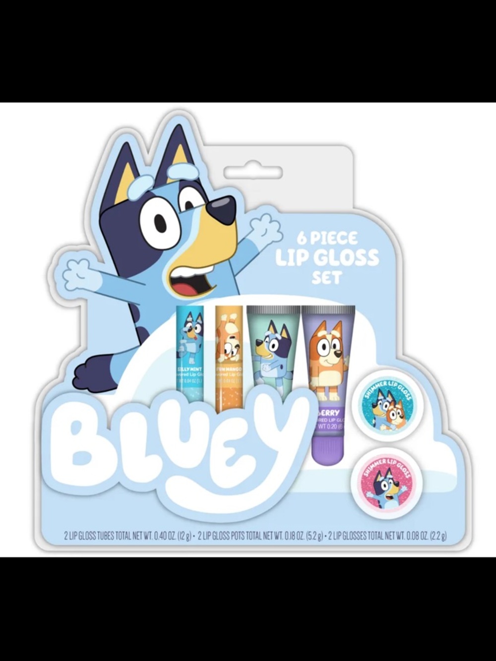 Bluey 6-Piece Lip Gloss Set - Assorted Pastel Shades